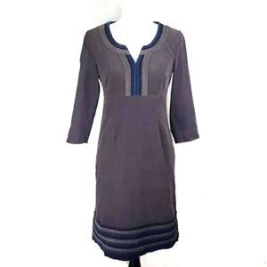 Boden Grey/Purple Fine Wale Corduroy Dress